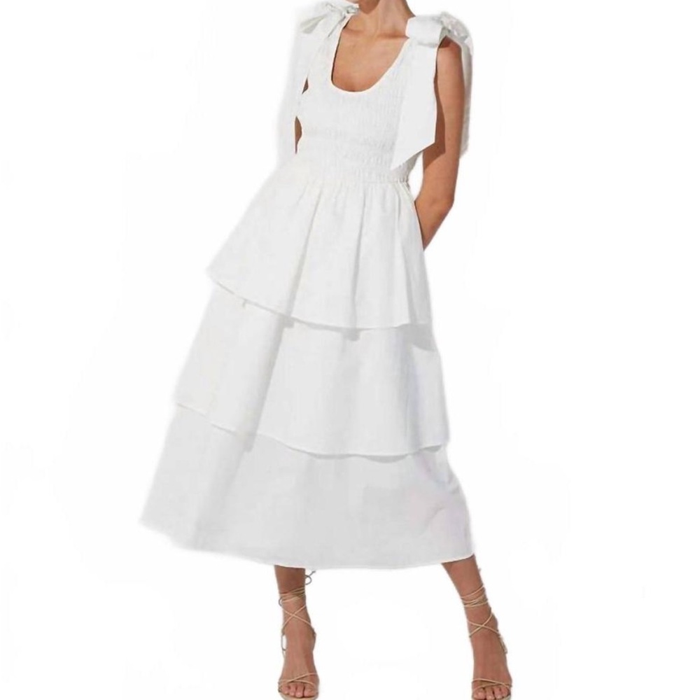 CLEOBELLA KAIYA MIDI DRESS IN WHITE